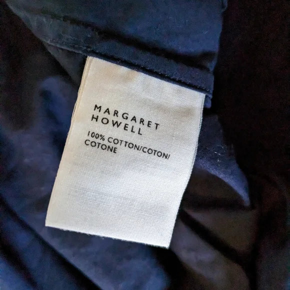 Margaret Howell Button Up 100% Cotton Shirt Blue Men's Size Medium Made in UK - Picture 4 of 5